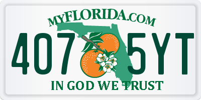 FL license plate 4075YT