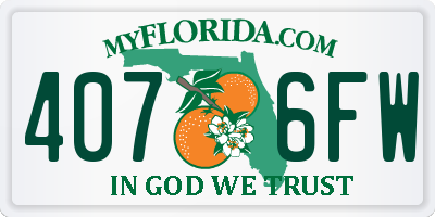 FL license plate 4076FW