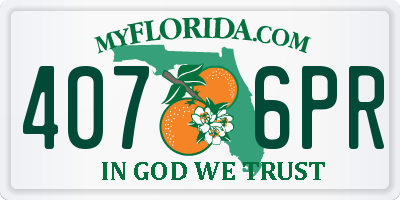 FL license plate 4076PR