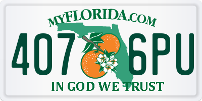 FL license plate 4076PU