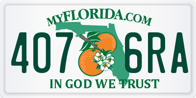 FL license plate 4076RA