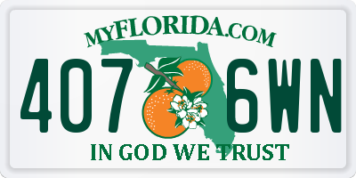 FL license plate 4076WN