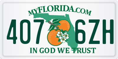 FL license plate 4076ZH