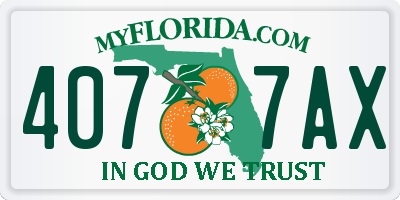 FL license plate 4077AX