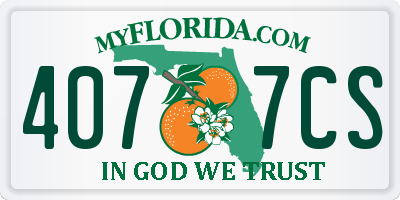 FL license plate 4077CS
