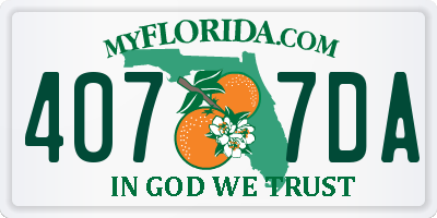 FL license plate 4077DA