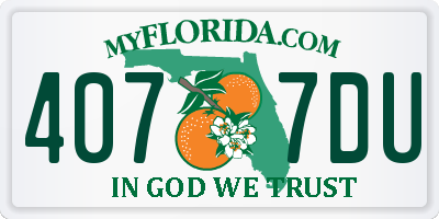 FL license plate 4077DU