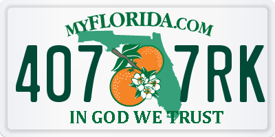 FL license plate 4077RK