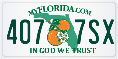 FL license plate 4077SX