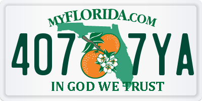 FL license plate 4077YA