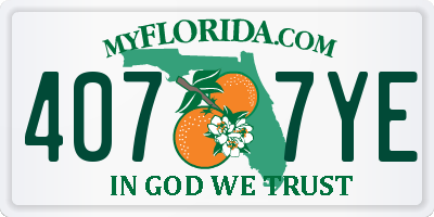 FL license plate 4077YE