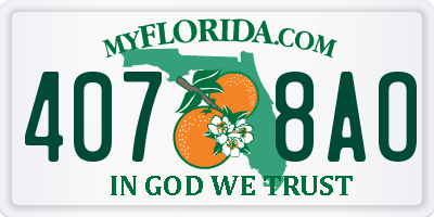 FL license plate 4078AO