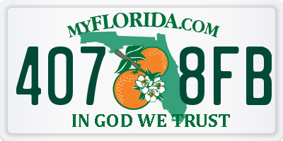 FL license plate 4078FB