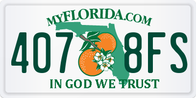 FL license plate 4078FS