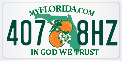 FL license plate 4078HZ