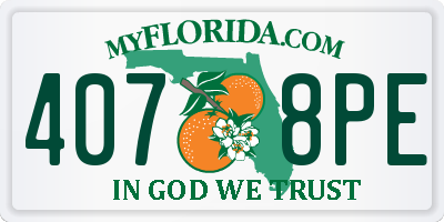 FL license plate 4078PE