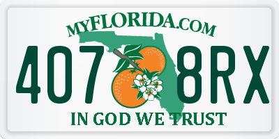 FL license plate 4078RX