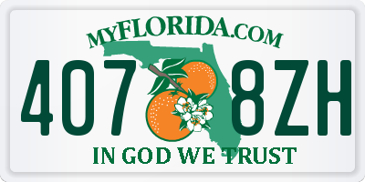 FL license plate 4078ZH