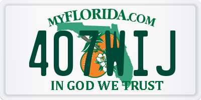 FL license plate 407WIJ