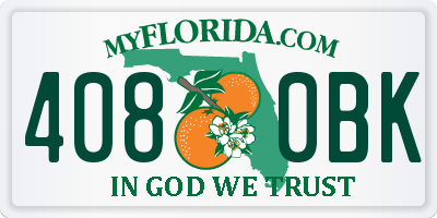 FL license plate 4080BK
