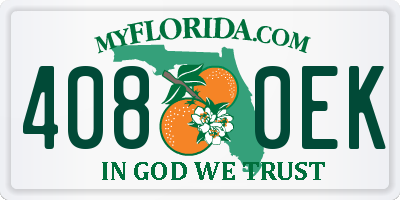 FL license plate 4080EK