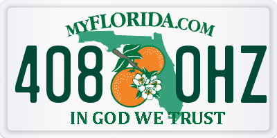 FL license plate 4080HZ