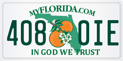 FL license plate 4080IE