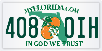 FL license plate 4080IH