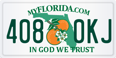 FL license plate 4080KJ
