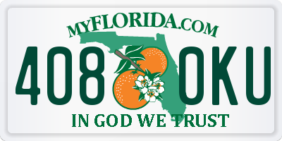 FL license plate 4080KU