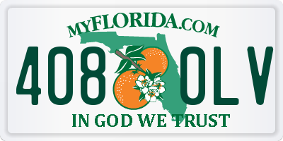 FL license plate 4080LV