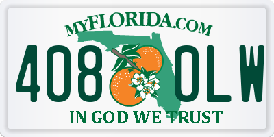 FL license plate 4080LW