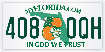 FL license plate 4080QH