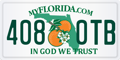 FL license plate 4080TB