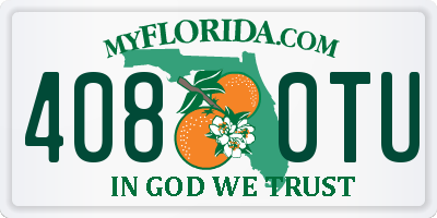 FL license plate 4080TU