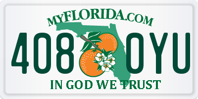 FL license plate 4080YU