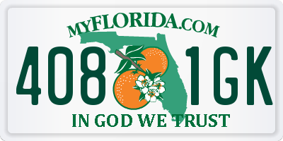 FL license plate 4081GK