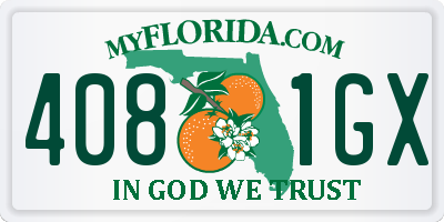 FL license plate 4081GX