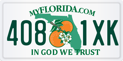 FL license plate 4081XK