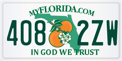 FL license plate 4082ZW