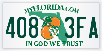 FL license plate 4083FA