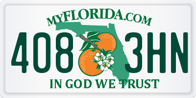 FL license plate 4083HN