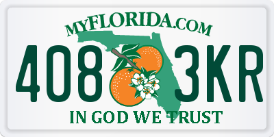 FL license plate 4083KR
