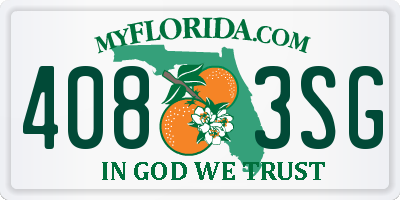 FL license plate 4083SG