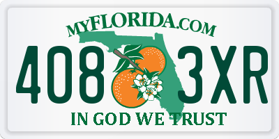 FL license plate 4083XR