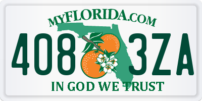 FL license plate 4083ZA