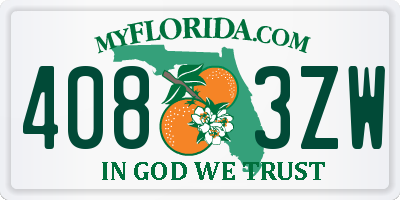 FL license plate 4083ZW