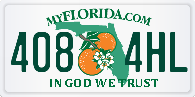 FL license plate 4084HL