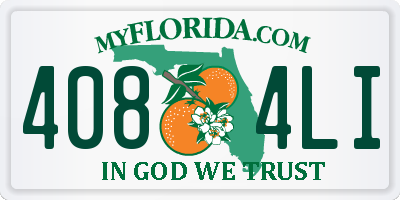 FL license plate 4084LI