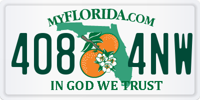 FL license plate 4084NW
